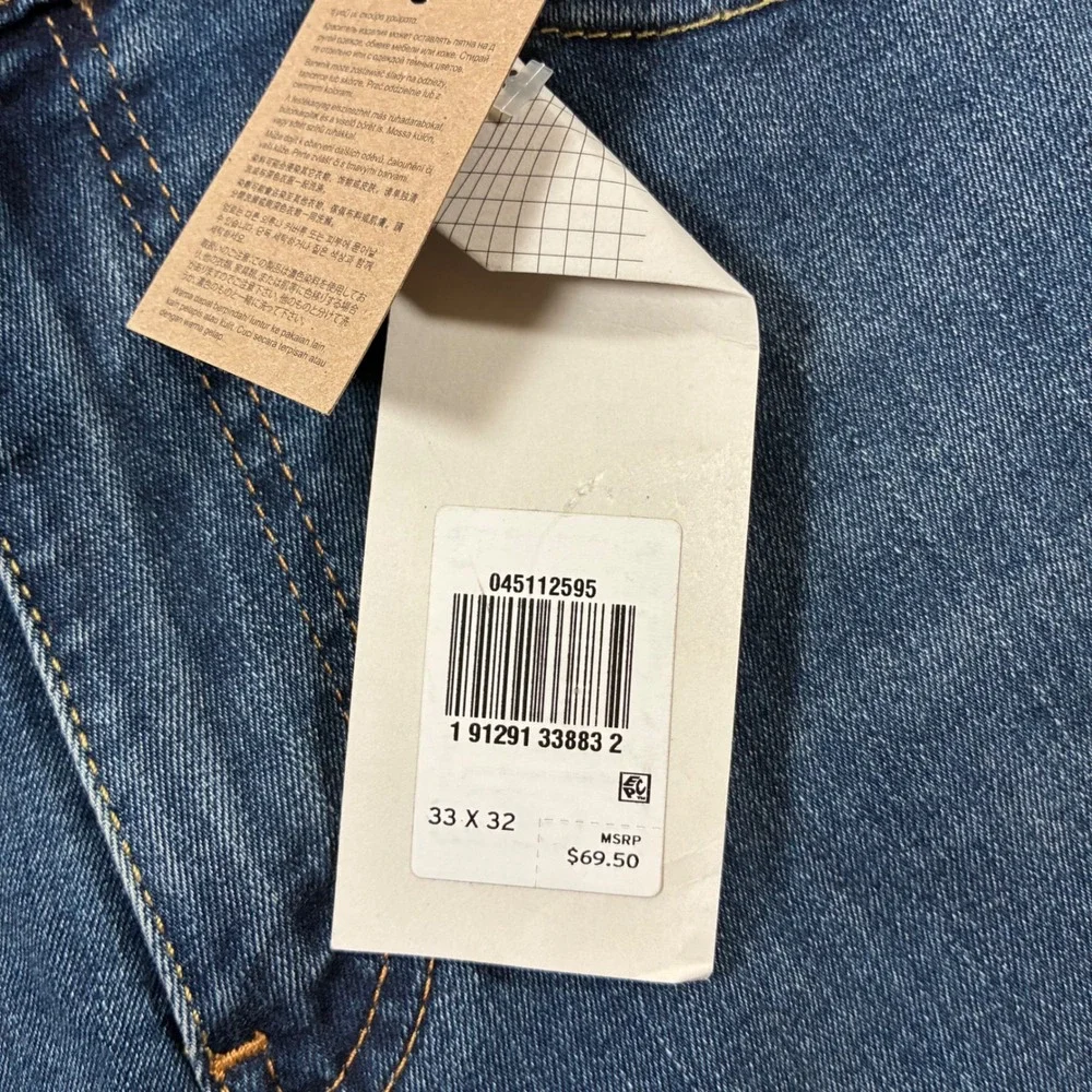 NEW‎ Levi's 511 Slim Jeans 33x32 Blue Stretch WaterLess USA Cowboy
